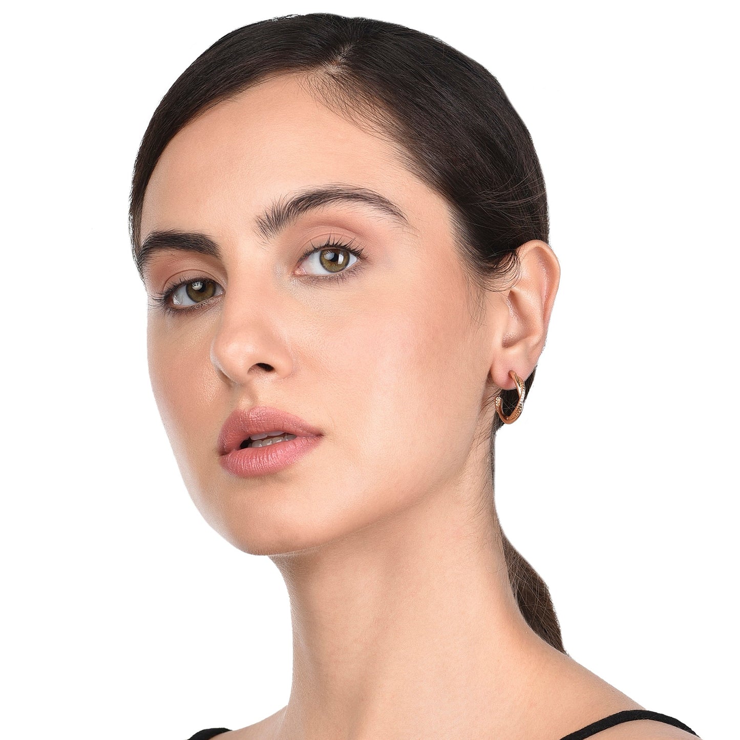 London Women's gold Super Classics Twist Textured Hoops Earring