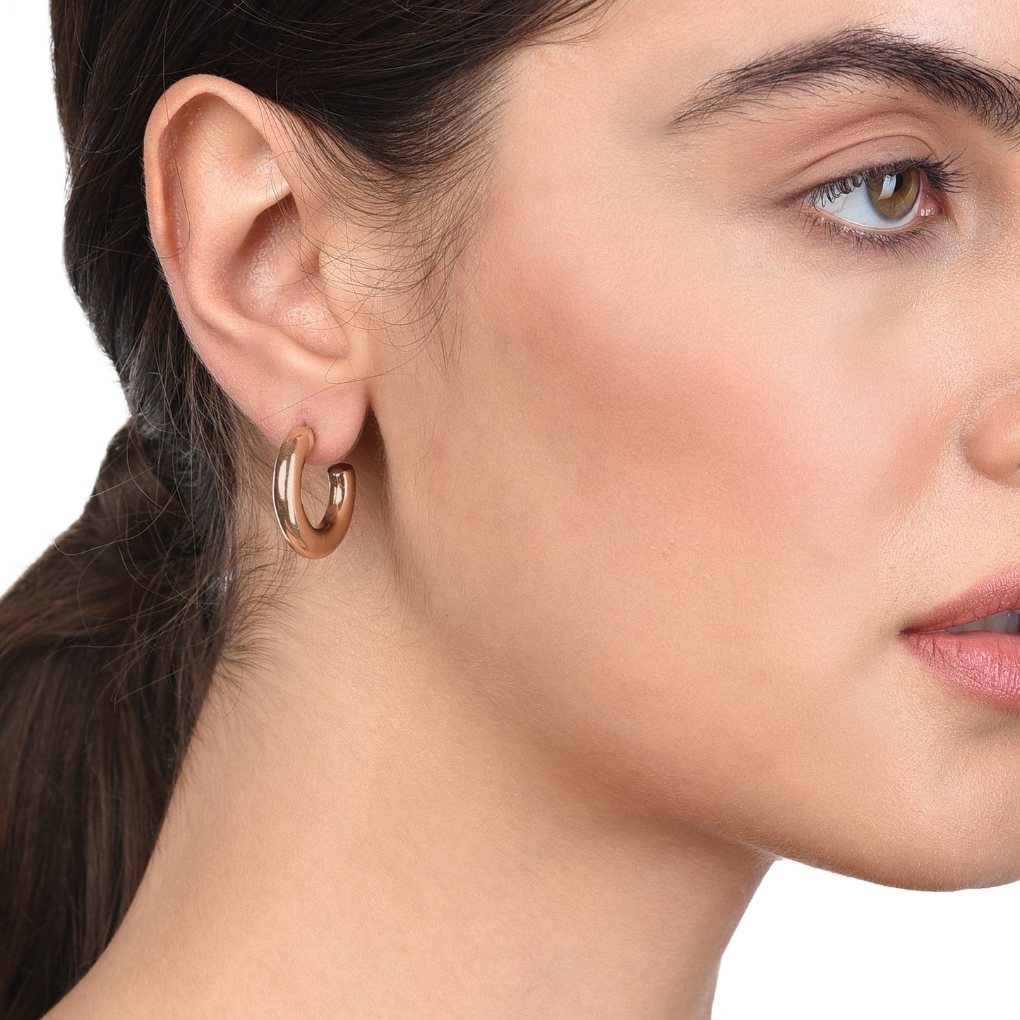 London Women's gold Willow Small Thick Hoop Earring