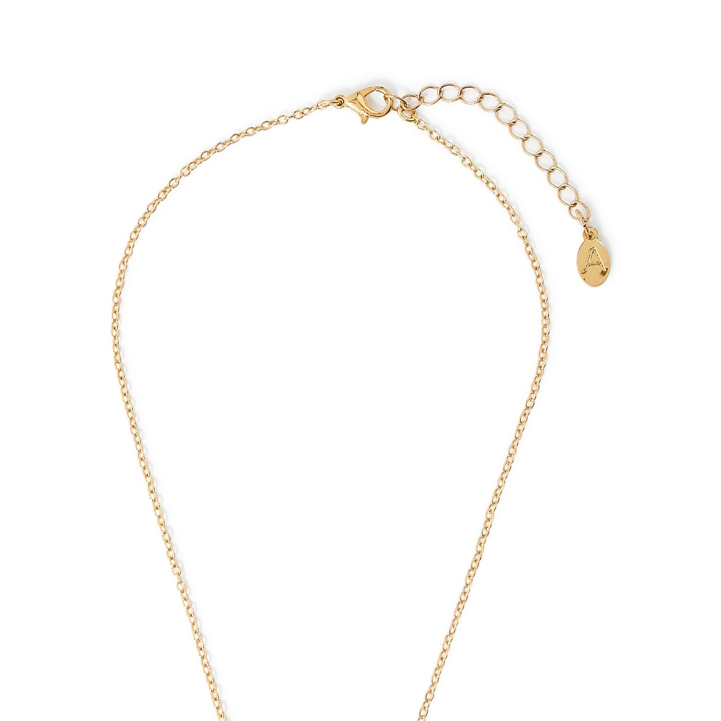 London Women's Gold Baguette circle pendant necklace