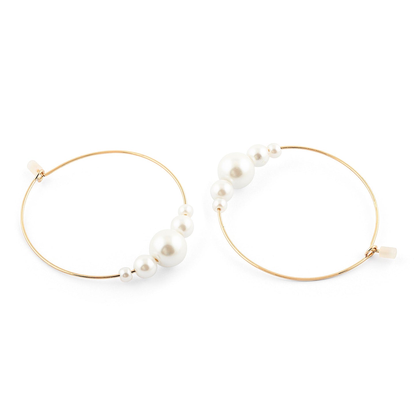 London Women's Oversized Pearl Hoop Earring pearl