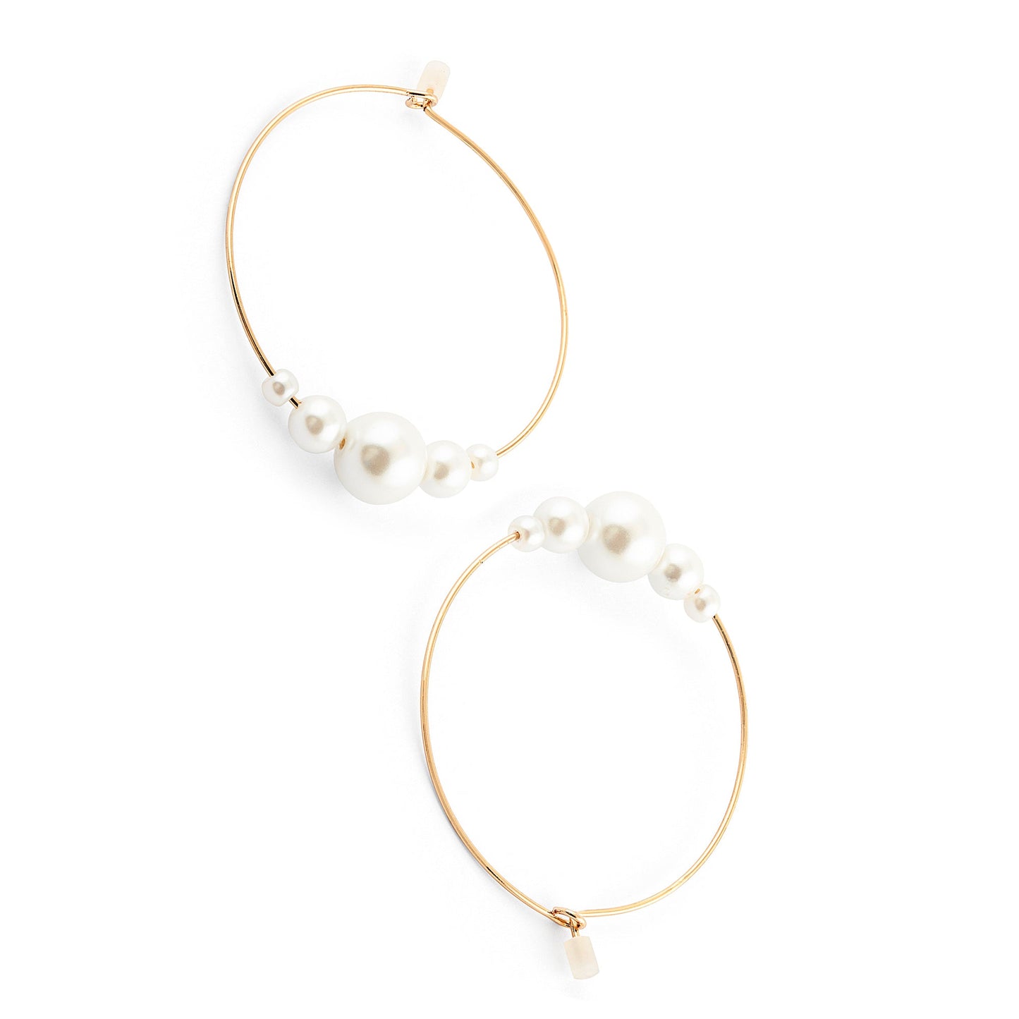 London Women's Oversized Pearl Hoop Earring pearl