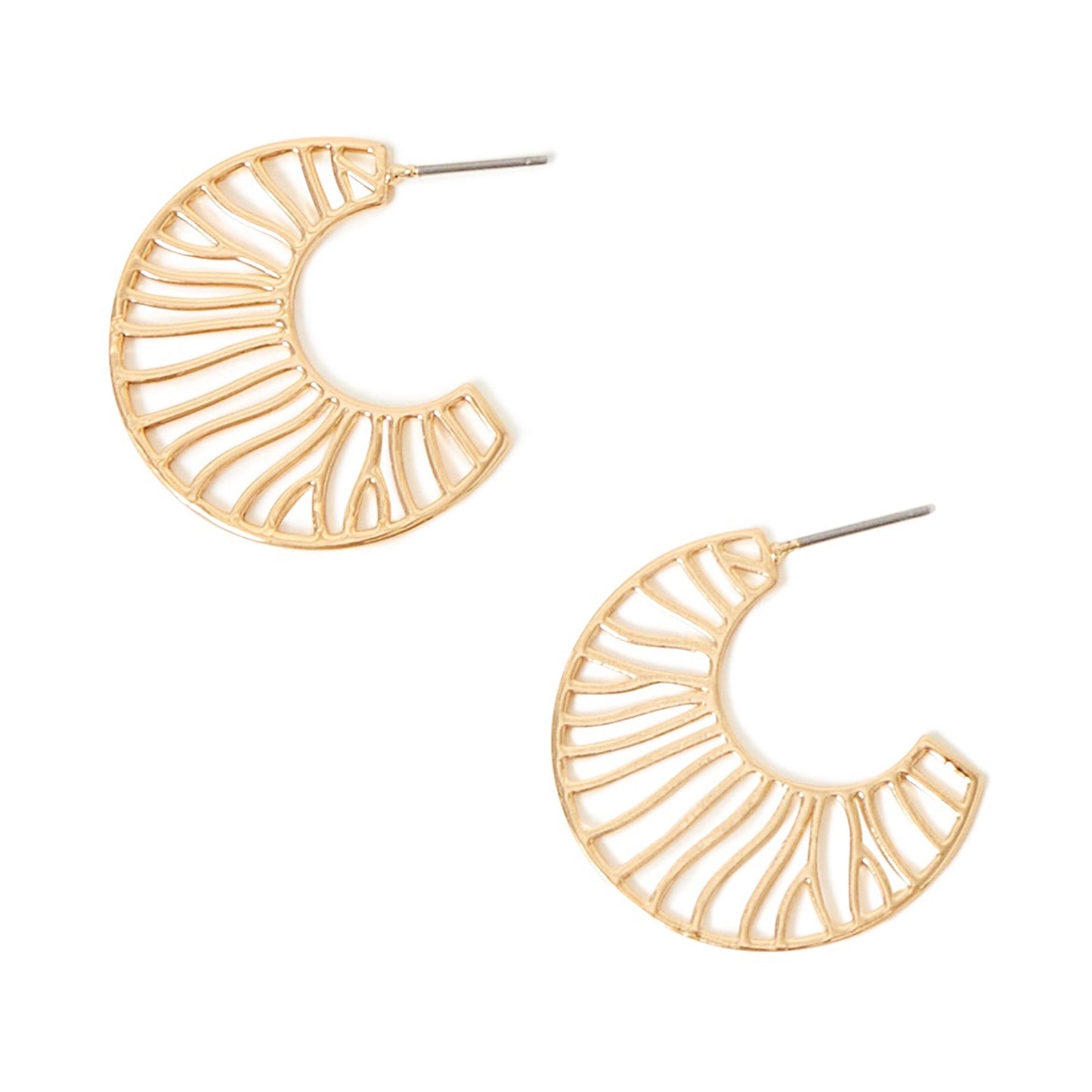 London Women's Gold Cutout Crescent Hoop Earring