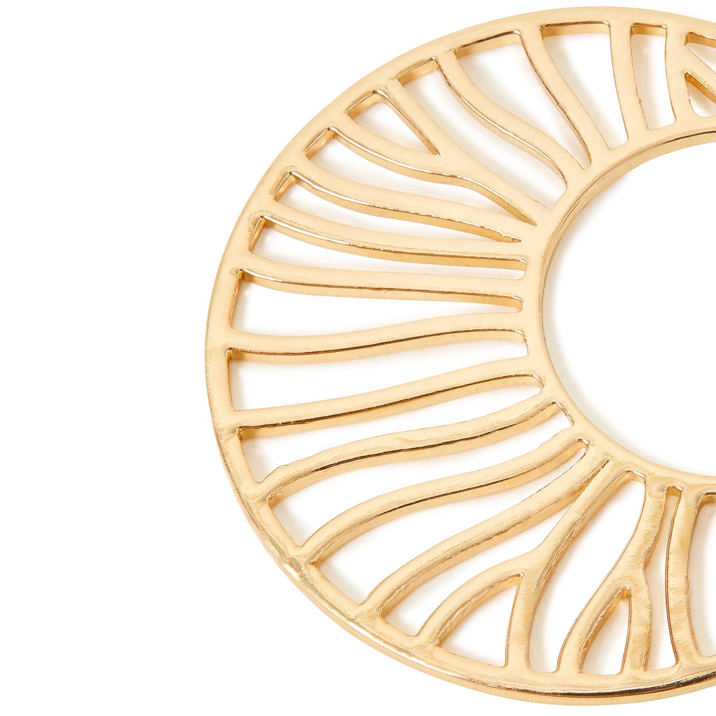 London Women's Gold Cutout Crescent Hoop Earring