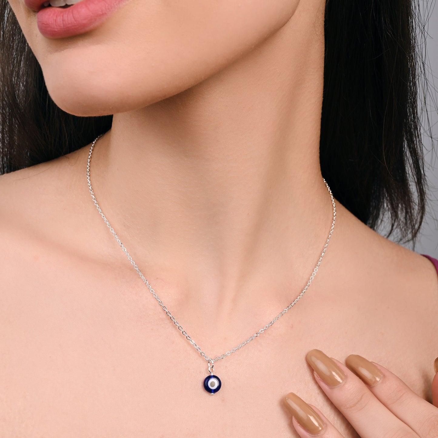 London Women's Blue Evil Eye Pendant Necklace