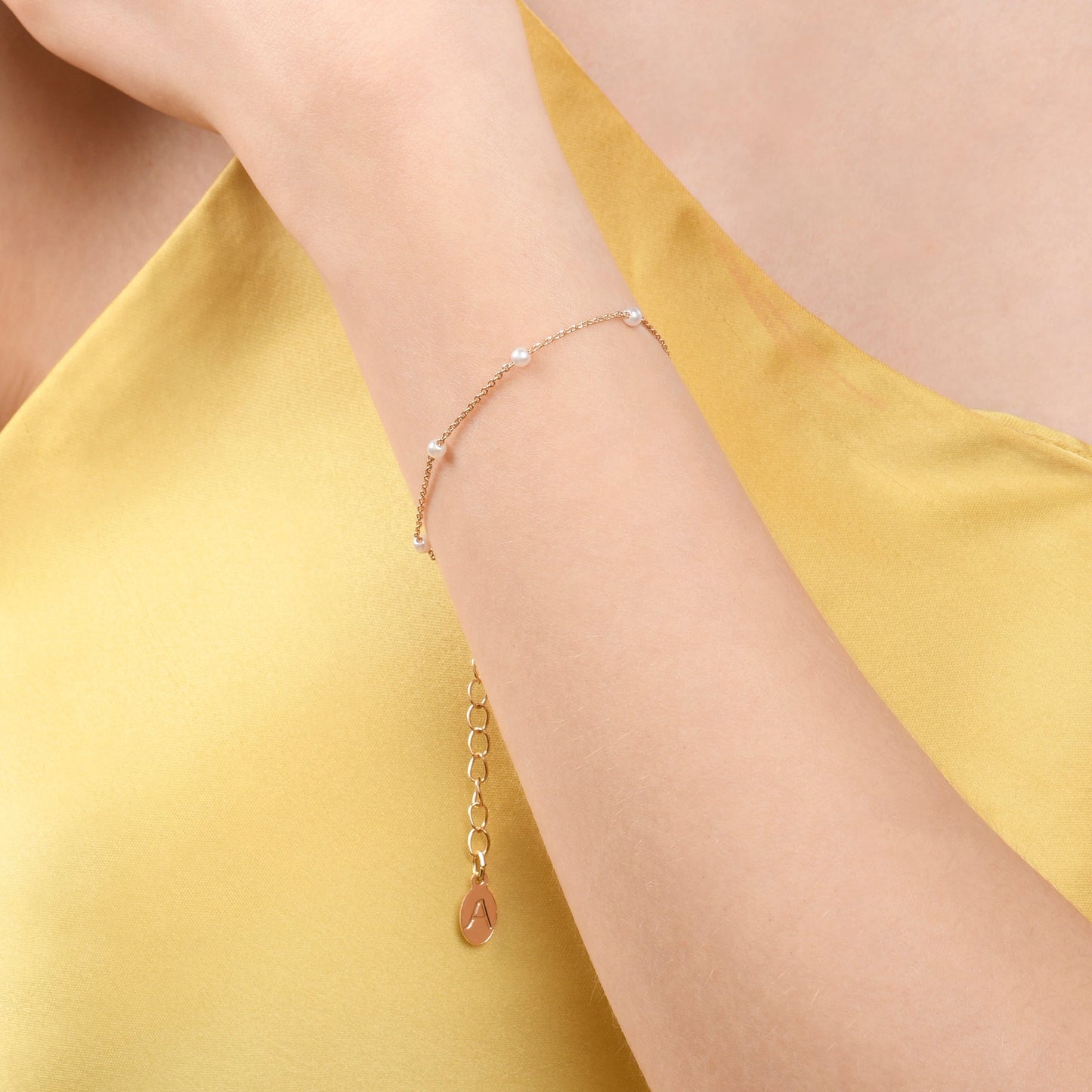 London Women's Green Pearl Bracelet