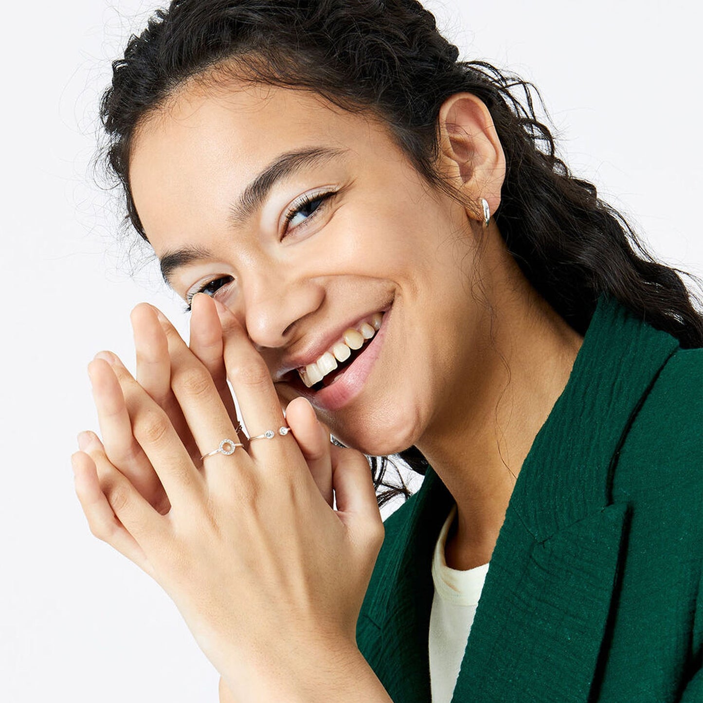 London Women's Silver Crystal Ring Pack Of 12 Large