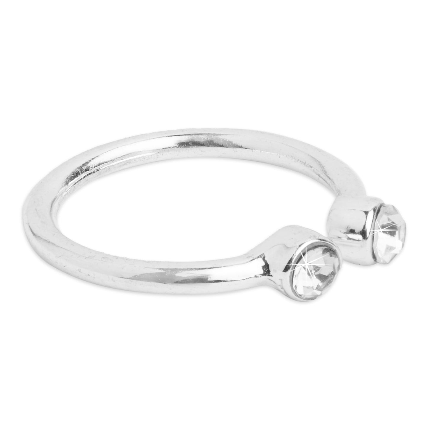 London Women's Silver Crystal Ring Pack Of 12 Large