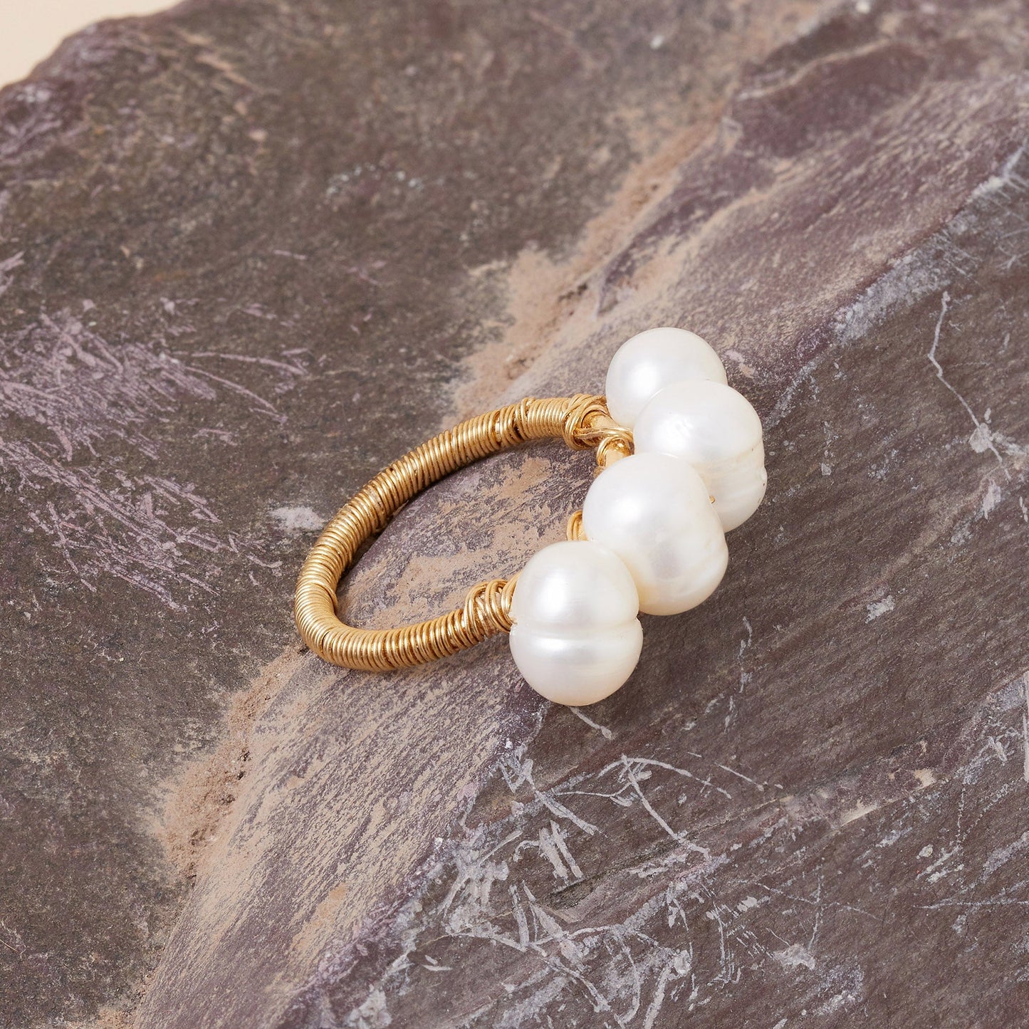 London Women's Multi Fresh Water Pearl Ring-Small