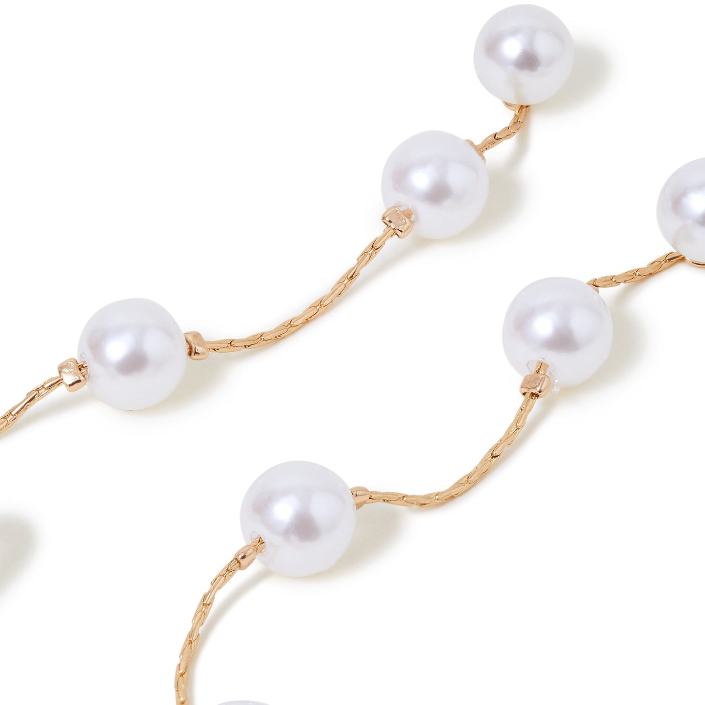 London Women's Pearl Station Long Drop Earring