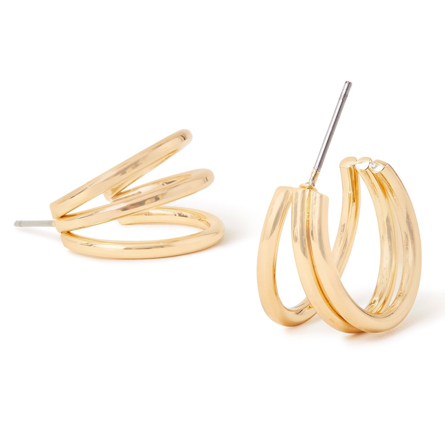 London Women's Gold Multi Hoop Earring