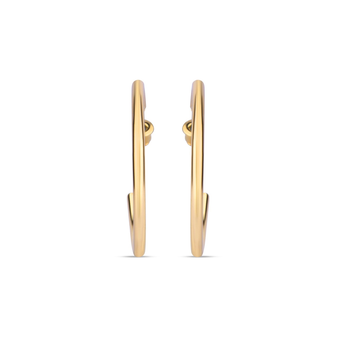 London Women's Gold Medium Tube Hoop Earring