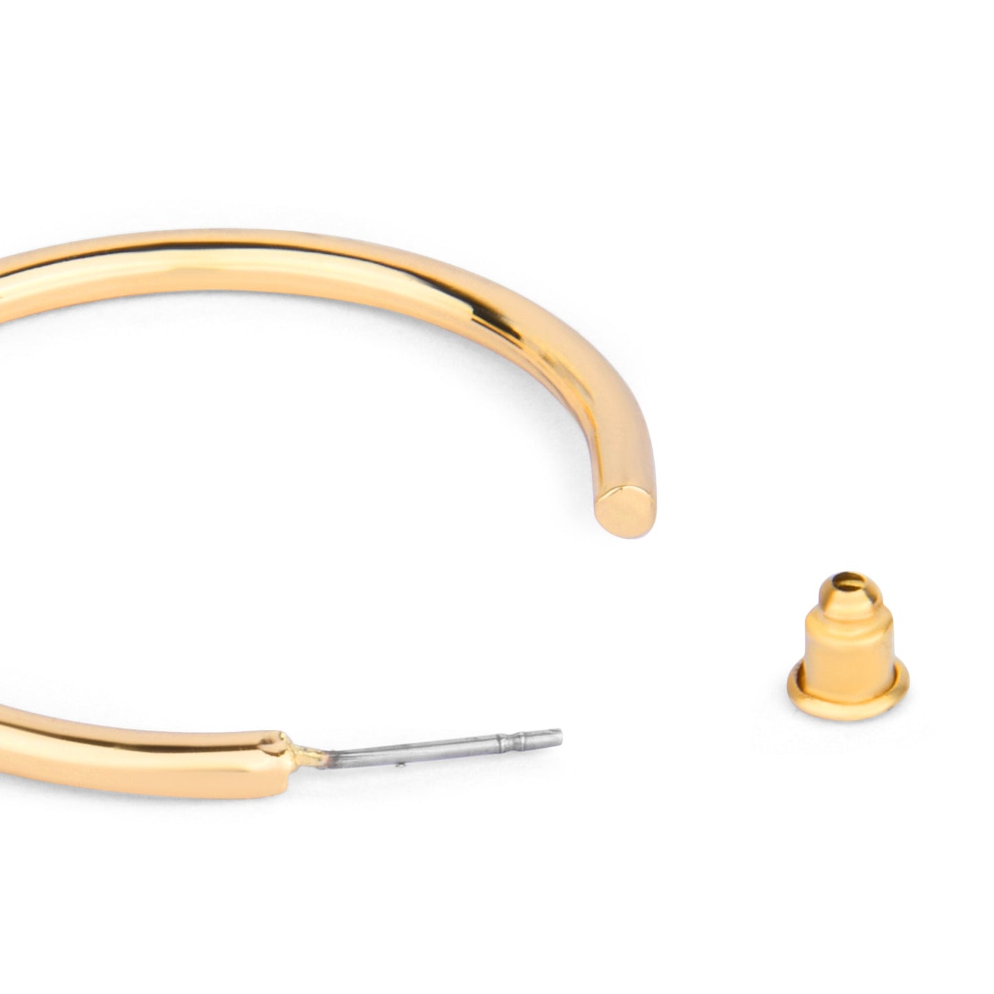 London Women's Gold Medium Tube Hoop Earring