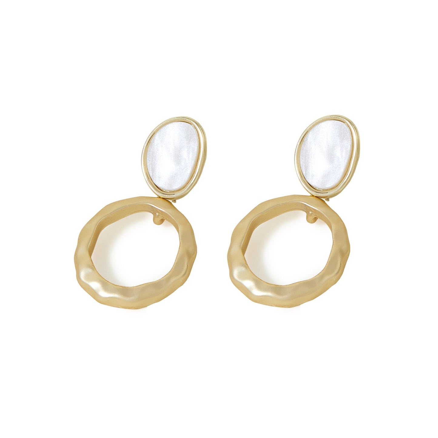 London Women's Brushed Metal Tiny Doorknocker Earrings