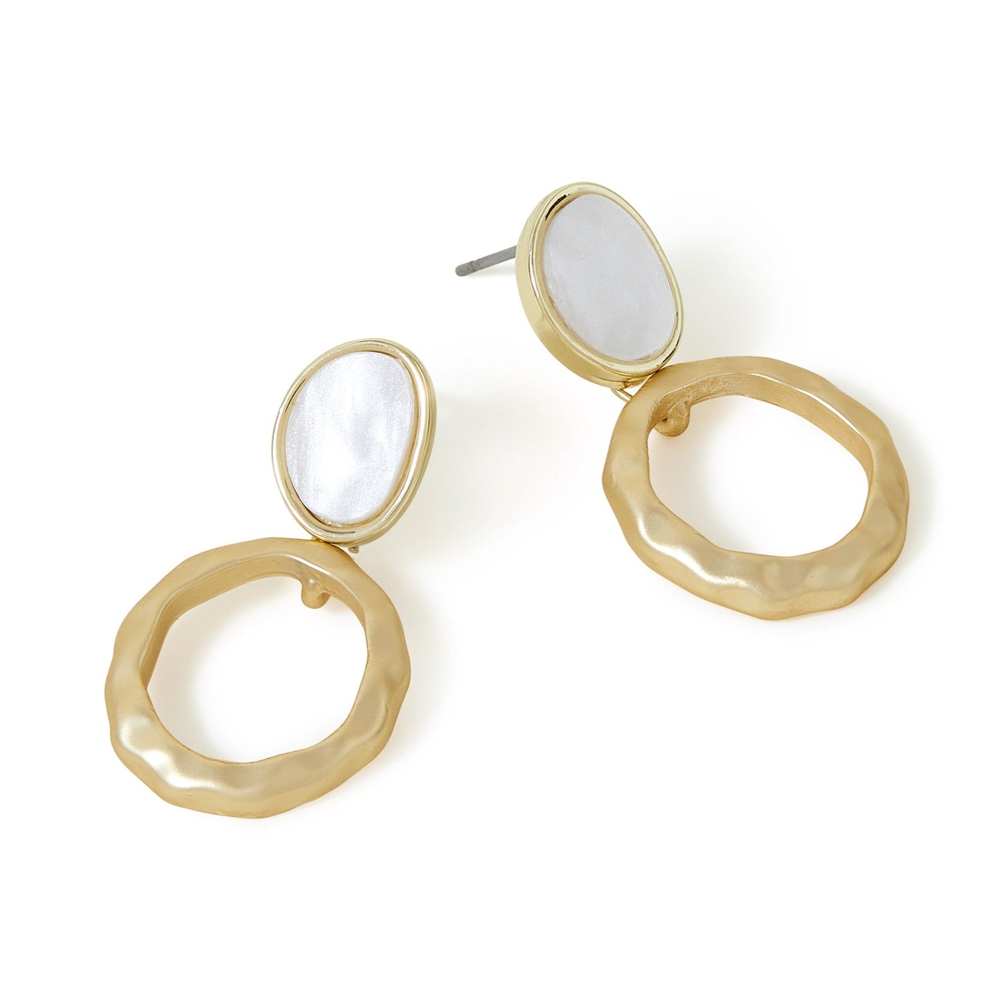 London Women's Brushed Metal Tiny Doorknocker Earrings