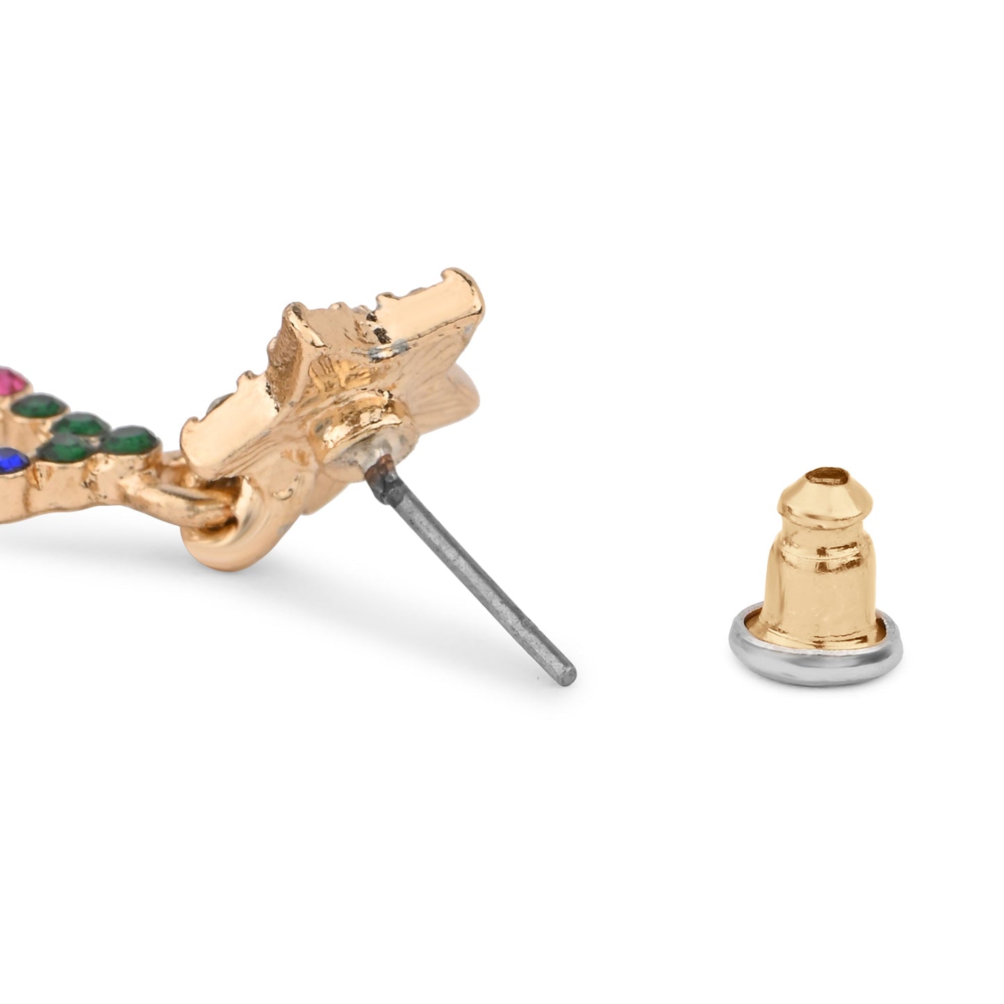 London Women's Cut Out Gem Christmas Tree Earrings