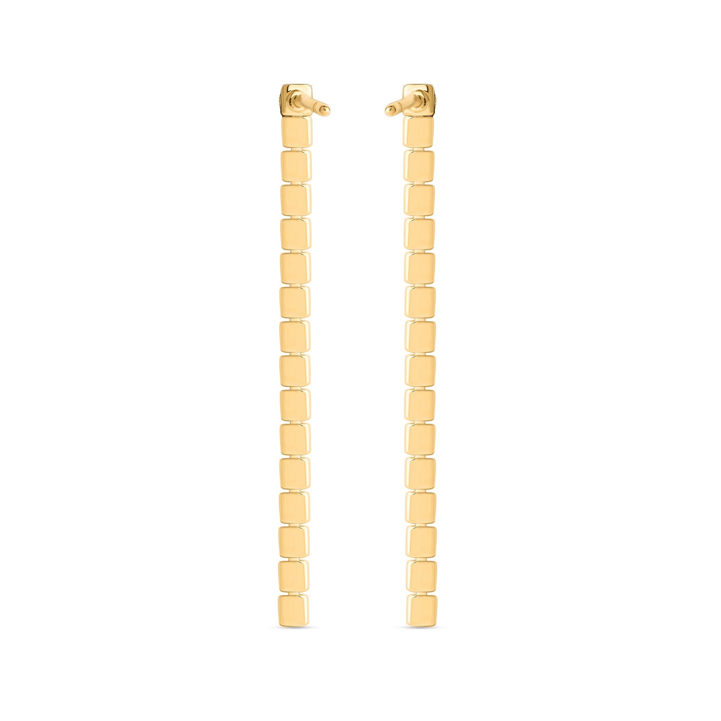 London Women's Z Real Gold Plated Cubic Zirconia Tennis Chain Earrings