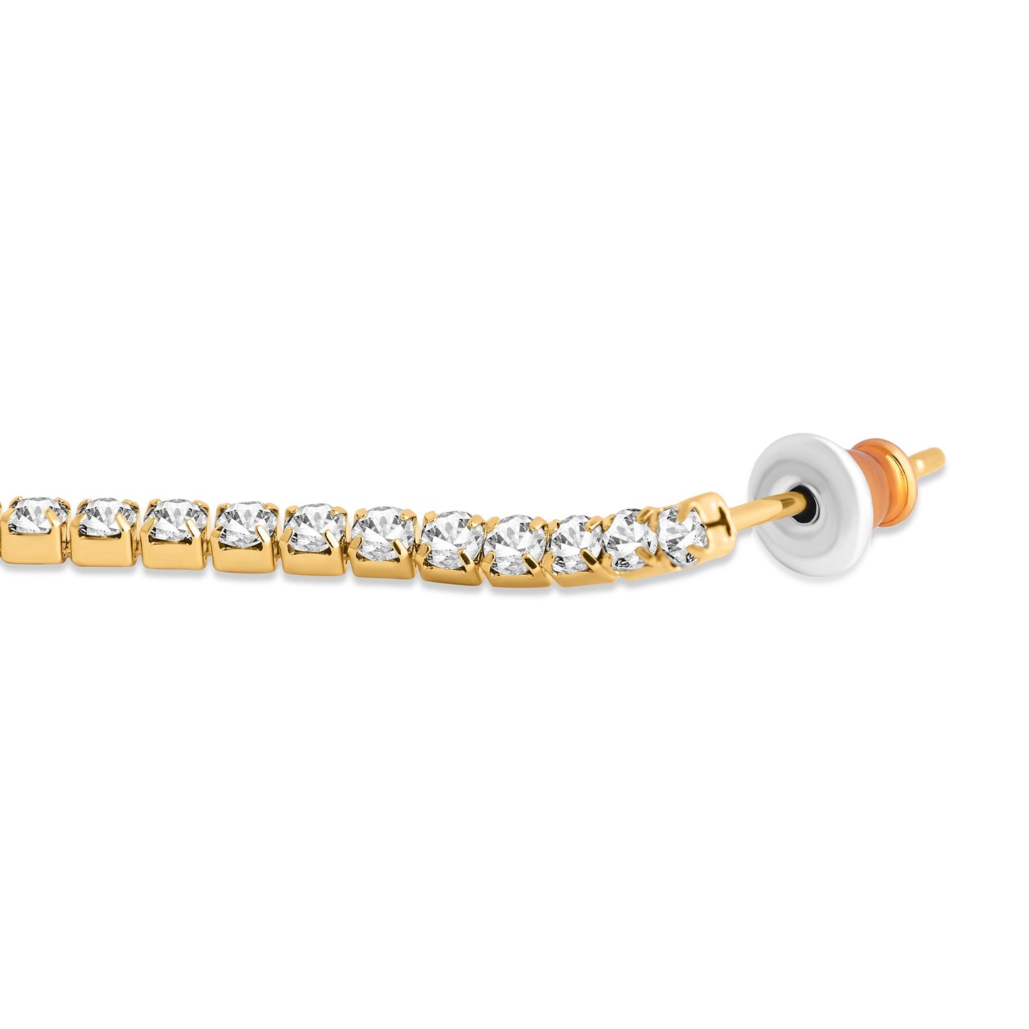 London Women's Z Real Gold Plated Cubic Zirconia Tennis Chain Earrings