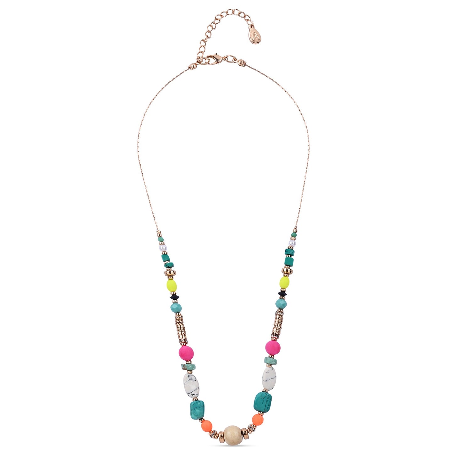 London Women's Bright Beaded Collar Necklace