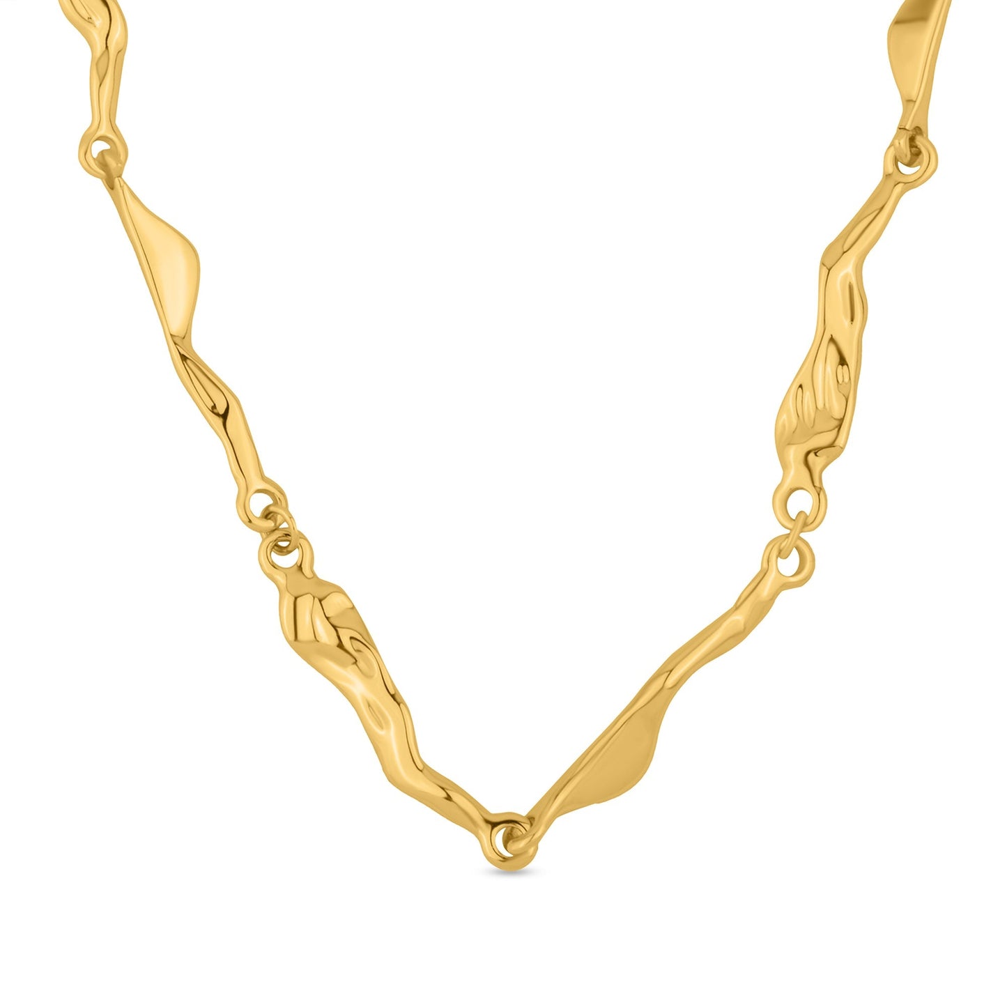 London Women's Z Real Gold Plated Molten Station Necklace