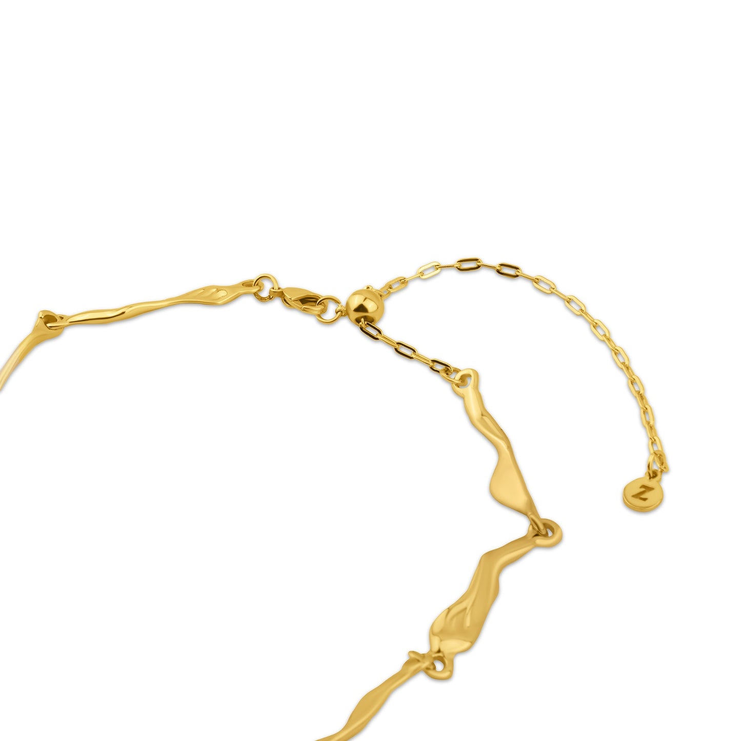 London Women's Z Real Gold Plated Molten Station Necklace