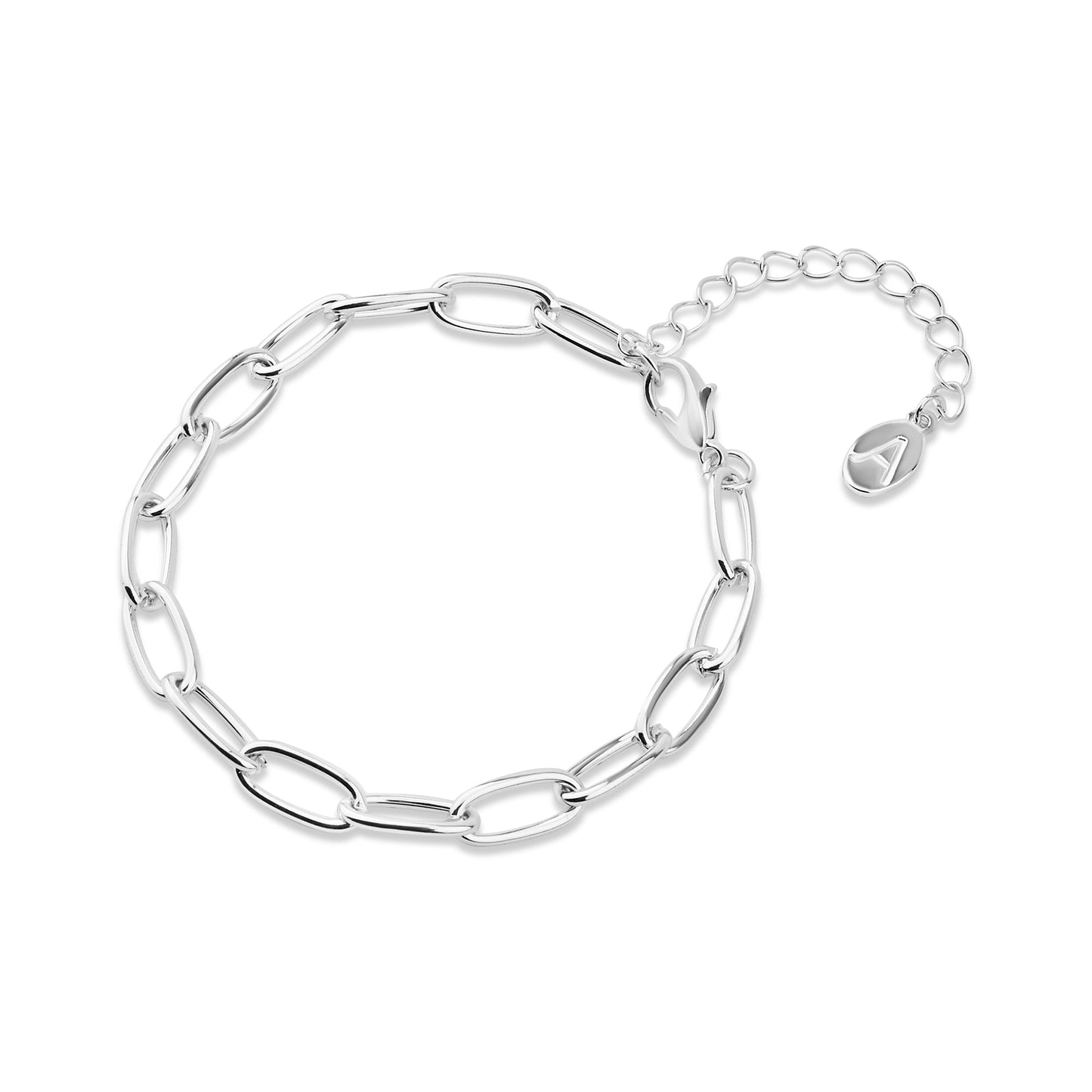 London Women's Chain And Stretch Beaded Bracelets 5 Pack Silver