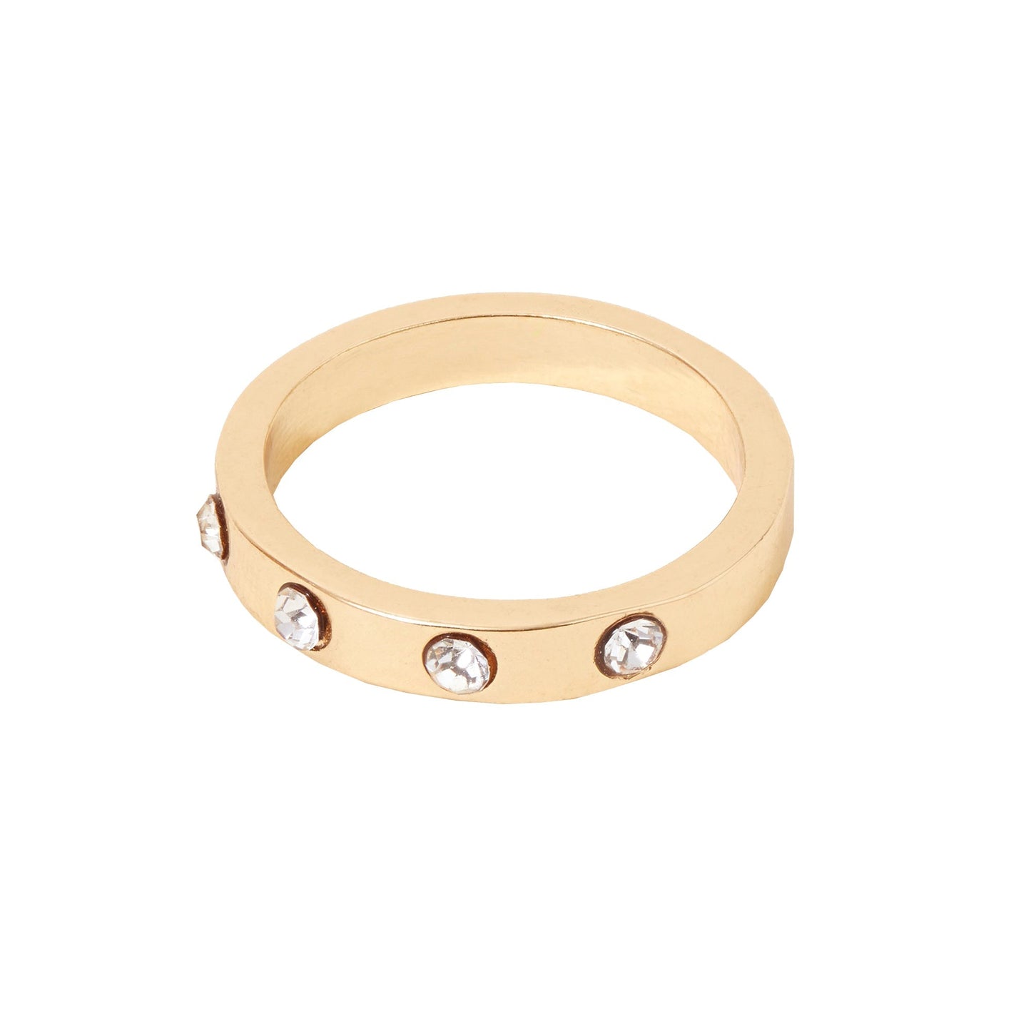 London Women's Chunky Gem Stone Ring Gold-Large