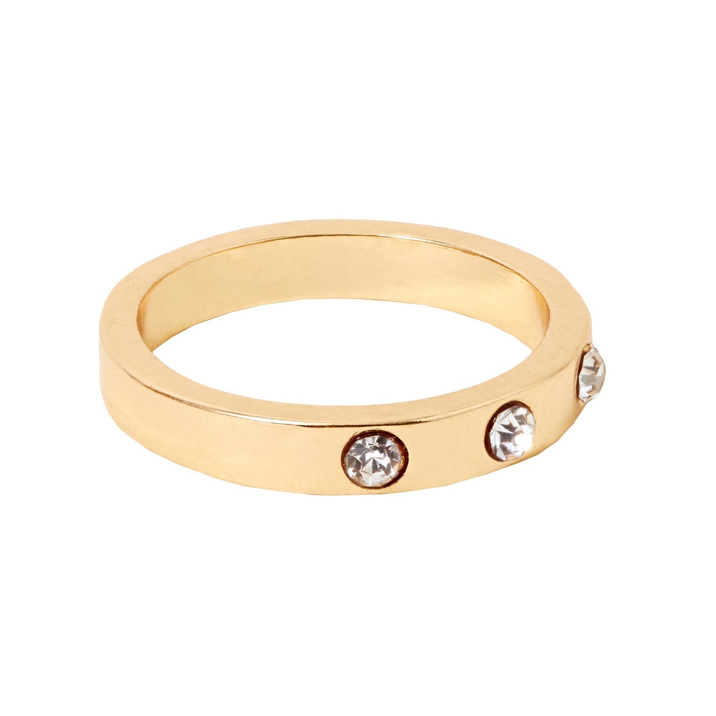 London Women's Chunky Gem Stone Ring Gold-Large