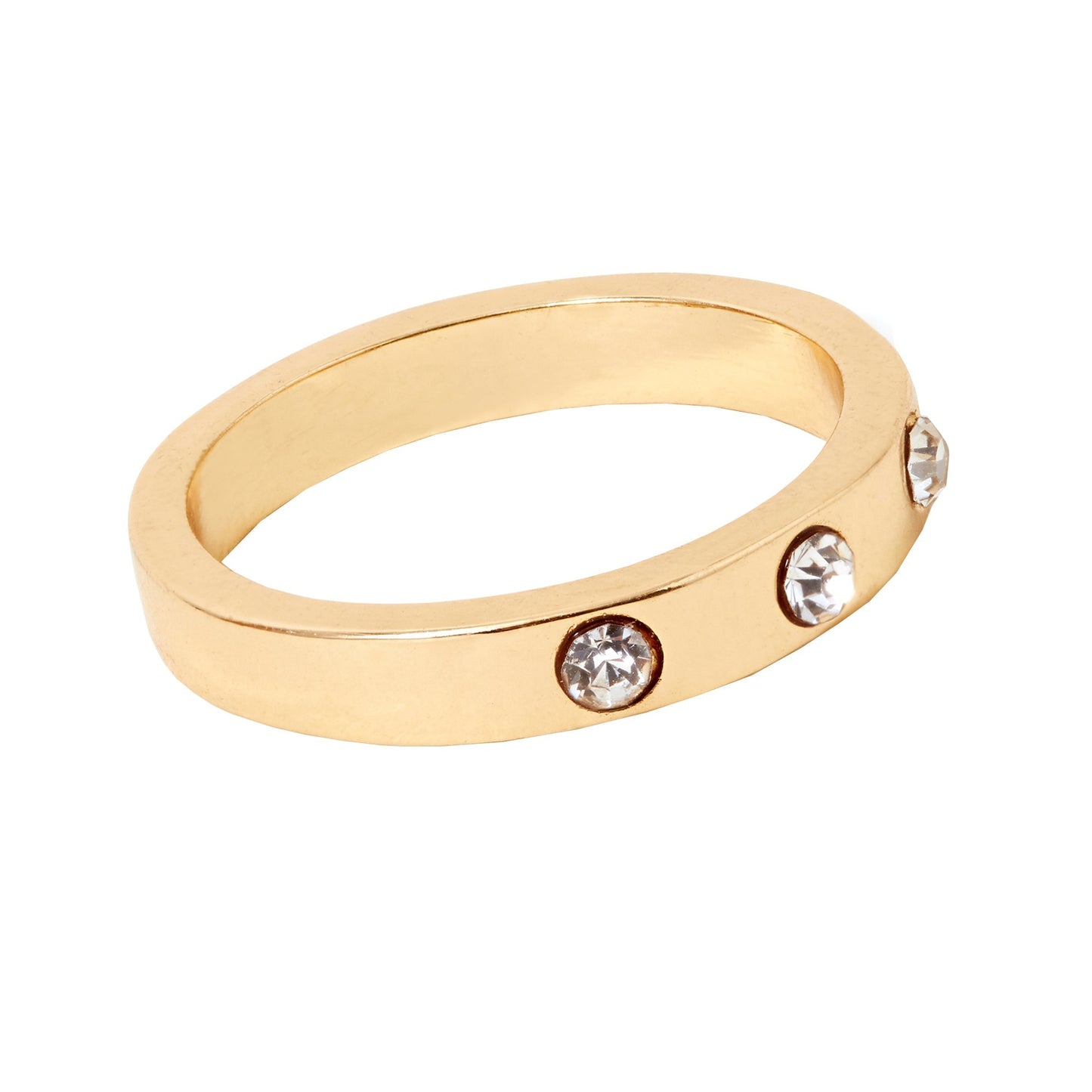 London Women's Chunky Gem Stone Ring Gold-Large