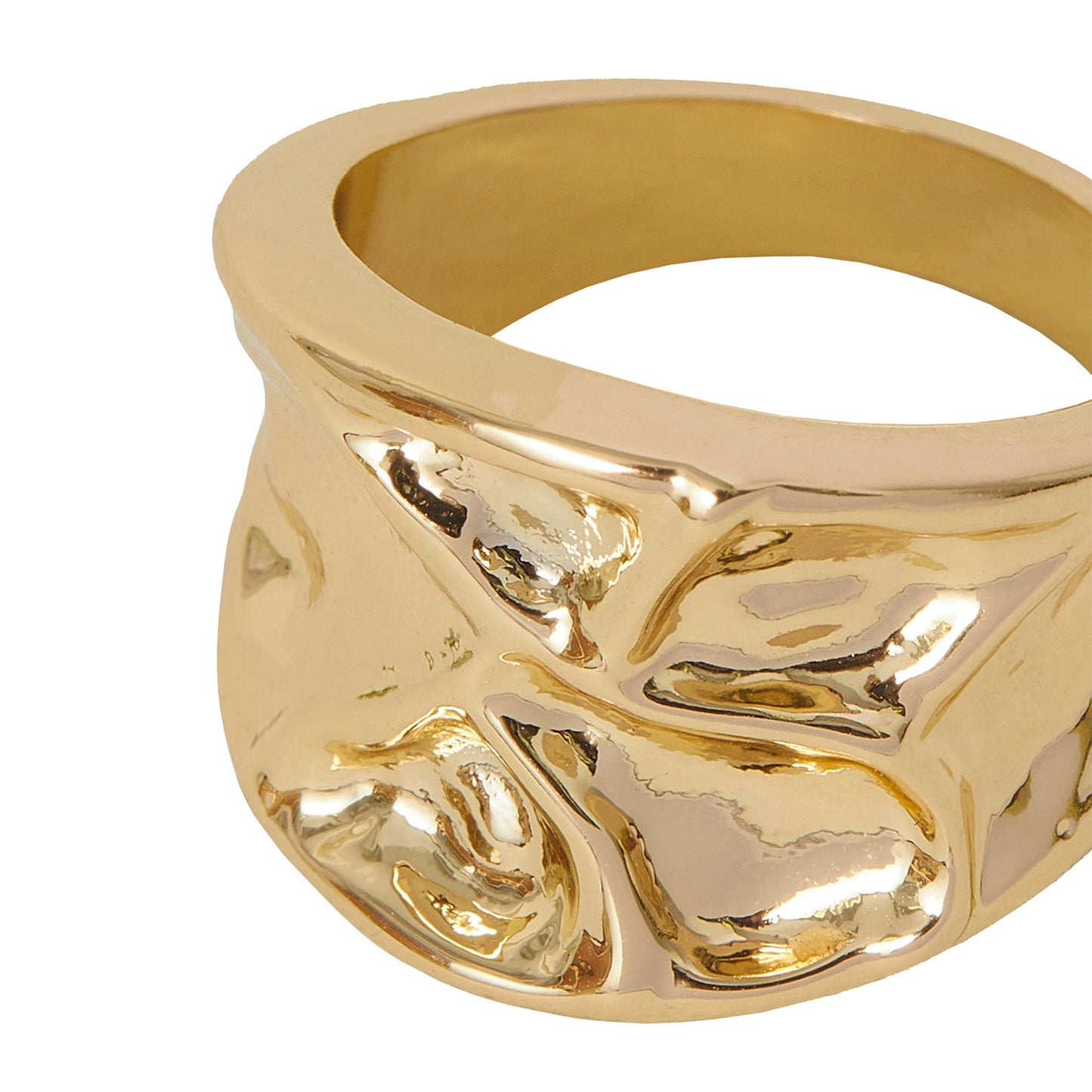 London Women's Gold Molten Statement Ring-Medium