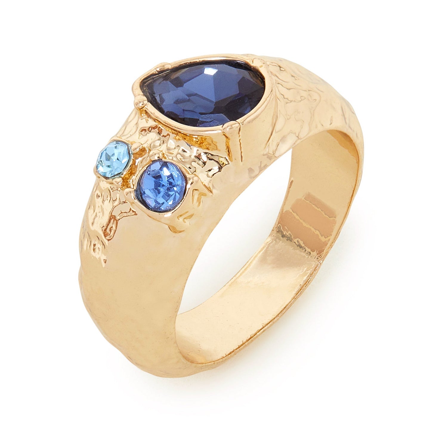 London Women's Chunky Gem Ring Blue-Large