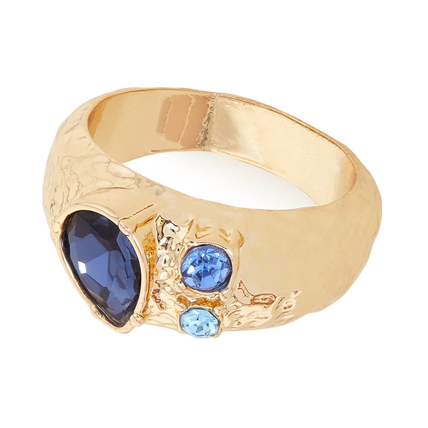 London Women's Chunky Gem Ring Blue-Large