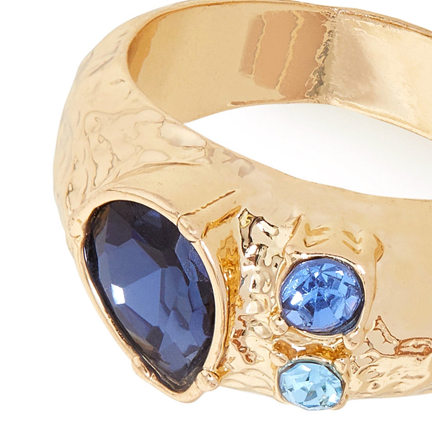 London Women's Chunky Gem Ring Blue-Large