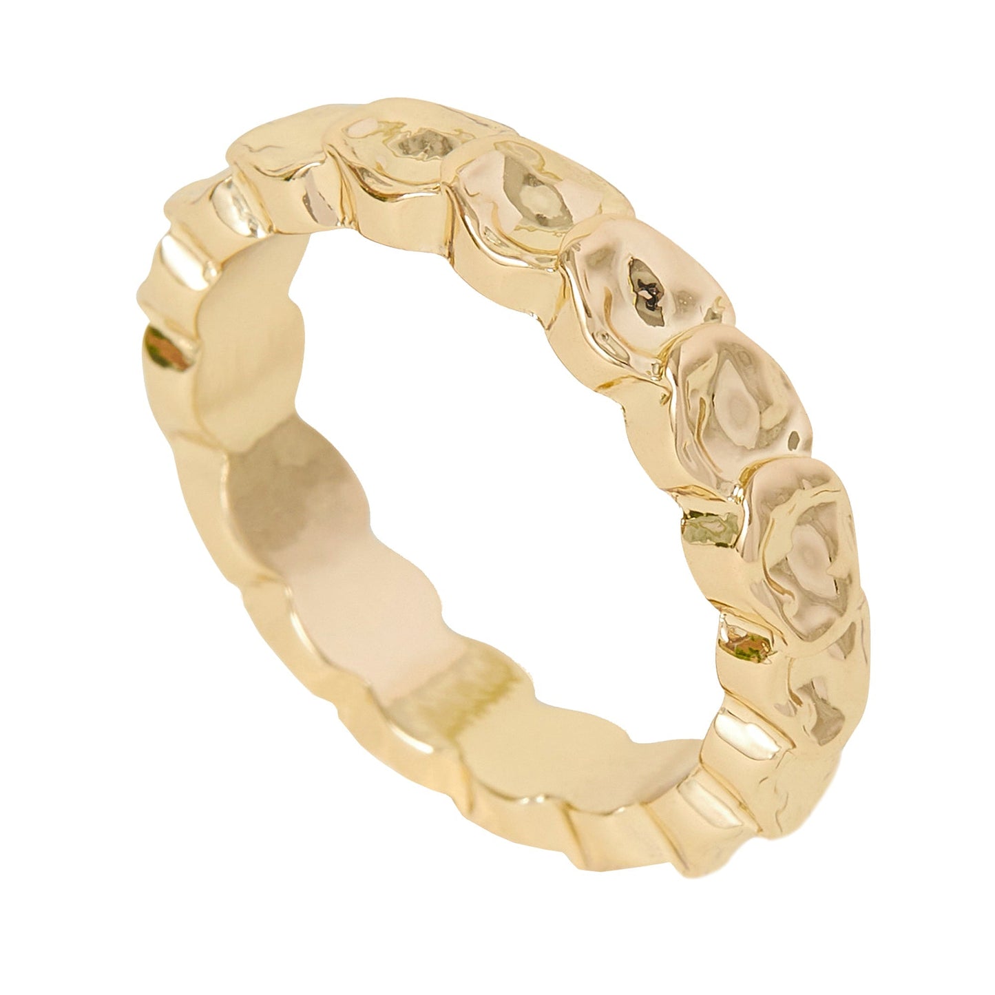London Women's Textured Circles Rings Gold-Medium