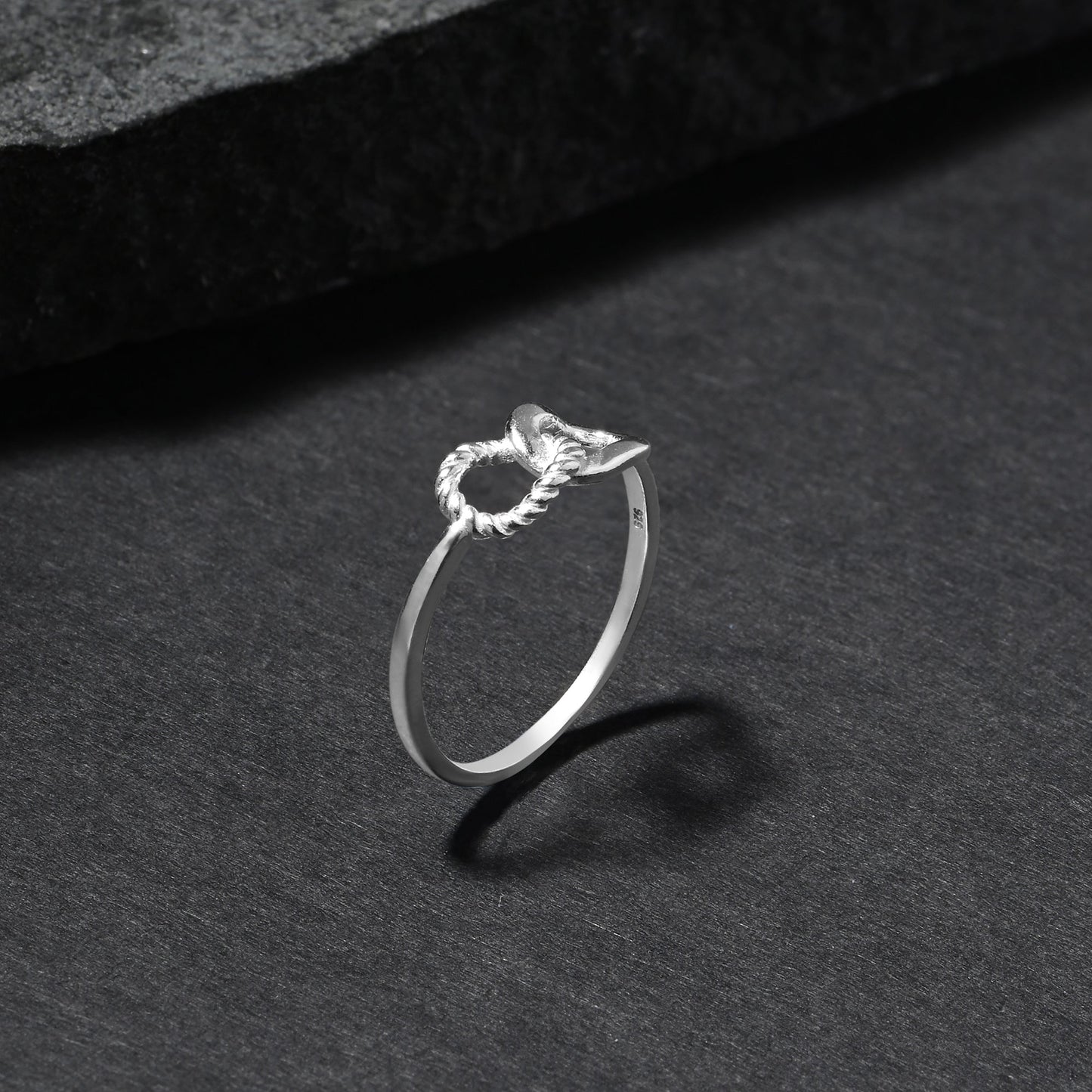 925 Sterling Silver Twist Ring Silver-Small