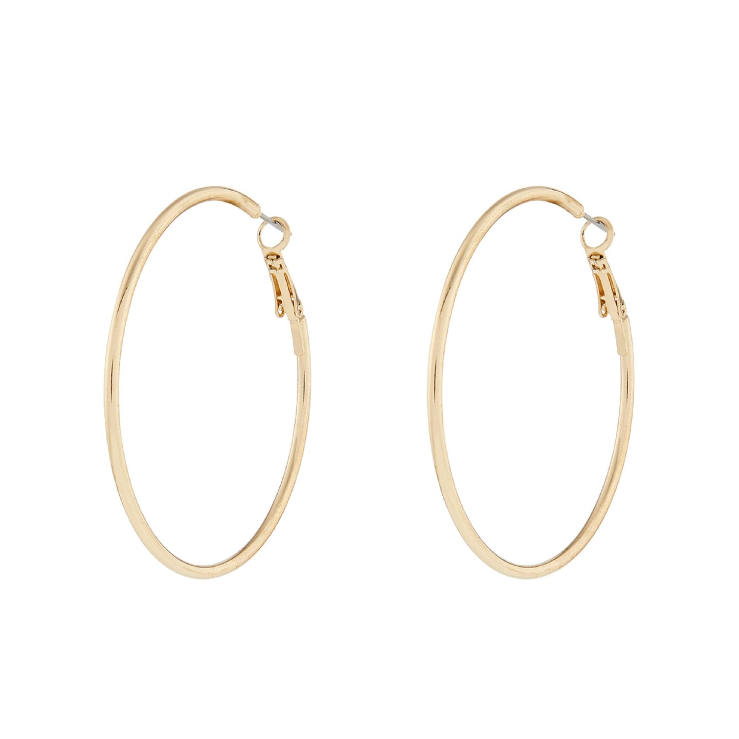 London Women's Gold Mid Size Simple Hoop Earring