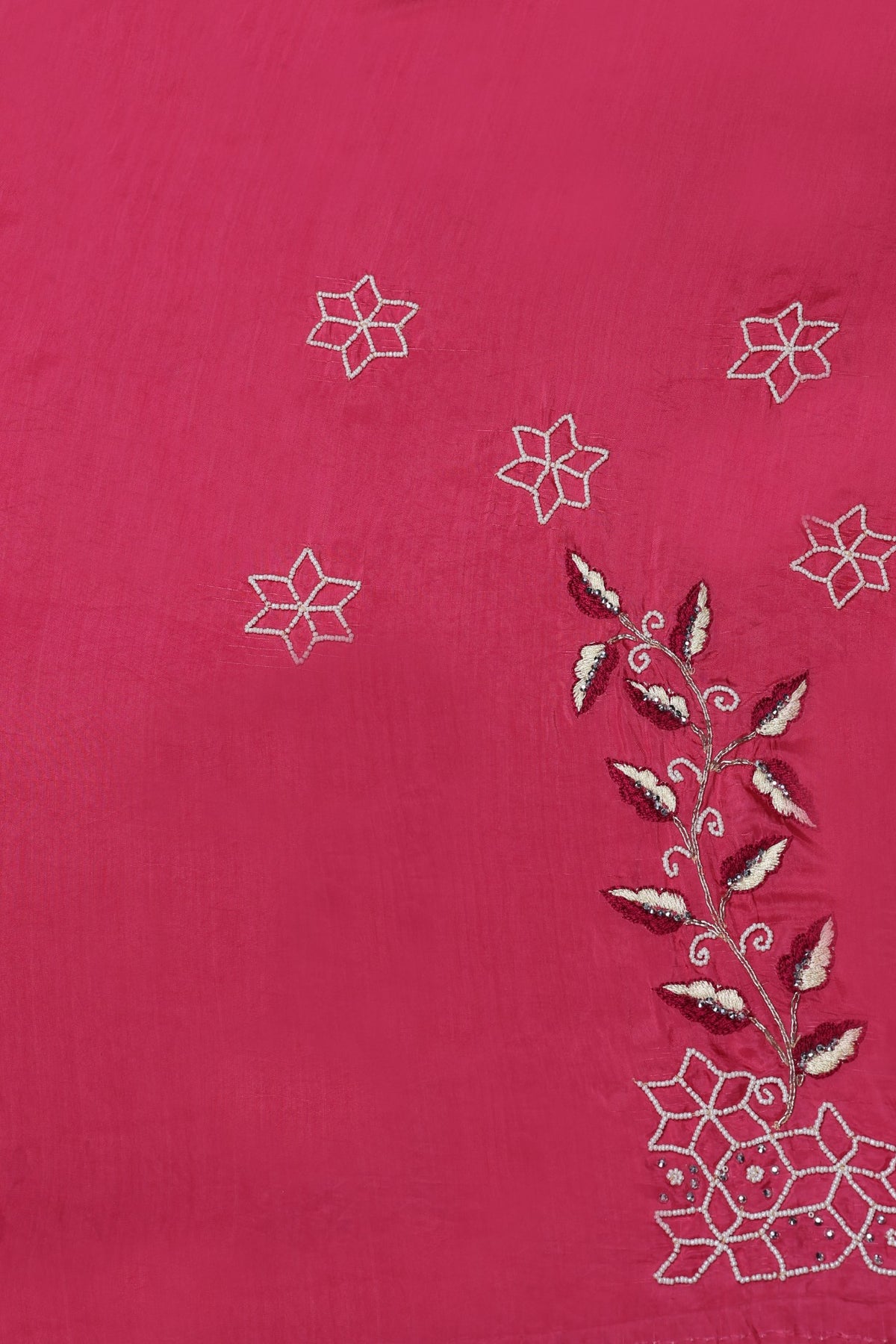 Gorgeous pink floral embroidered saree