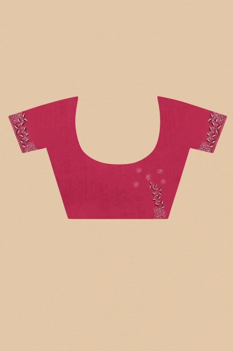 Gorgeous pink floral embroidered saree