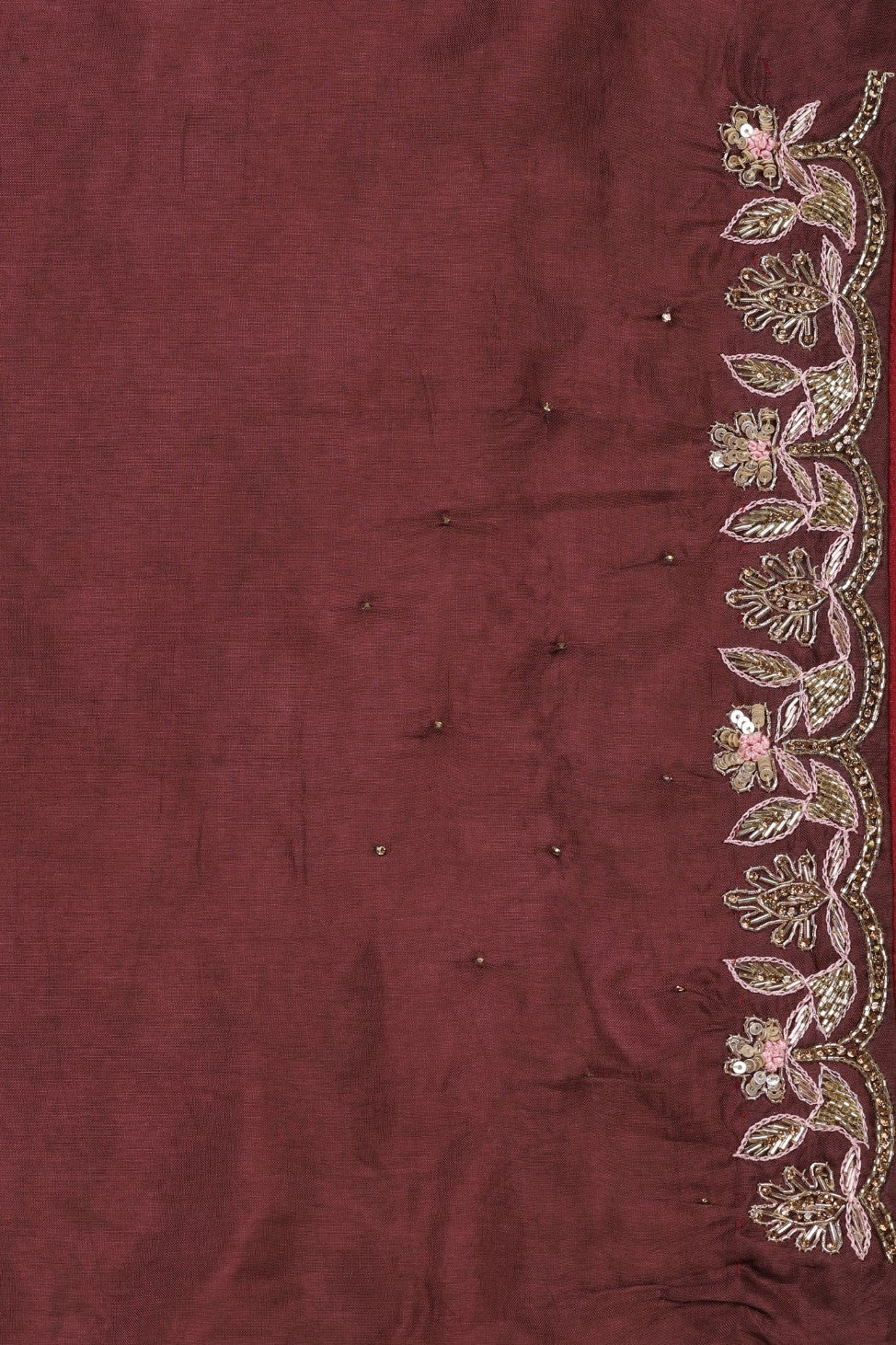 Beautiful peach color woven embroidered saree