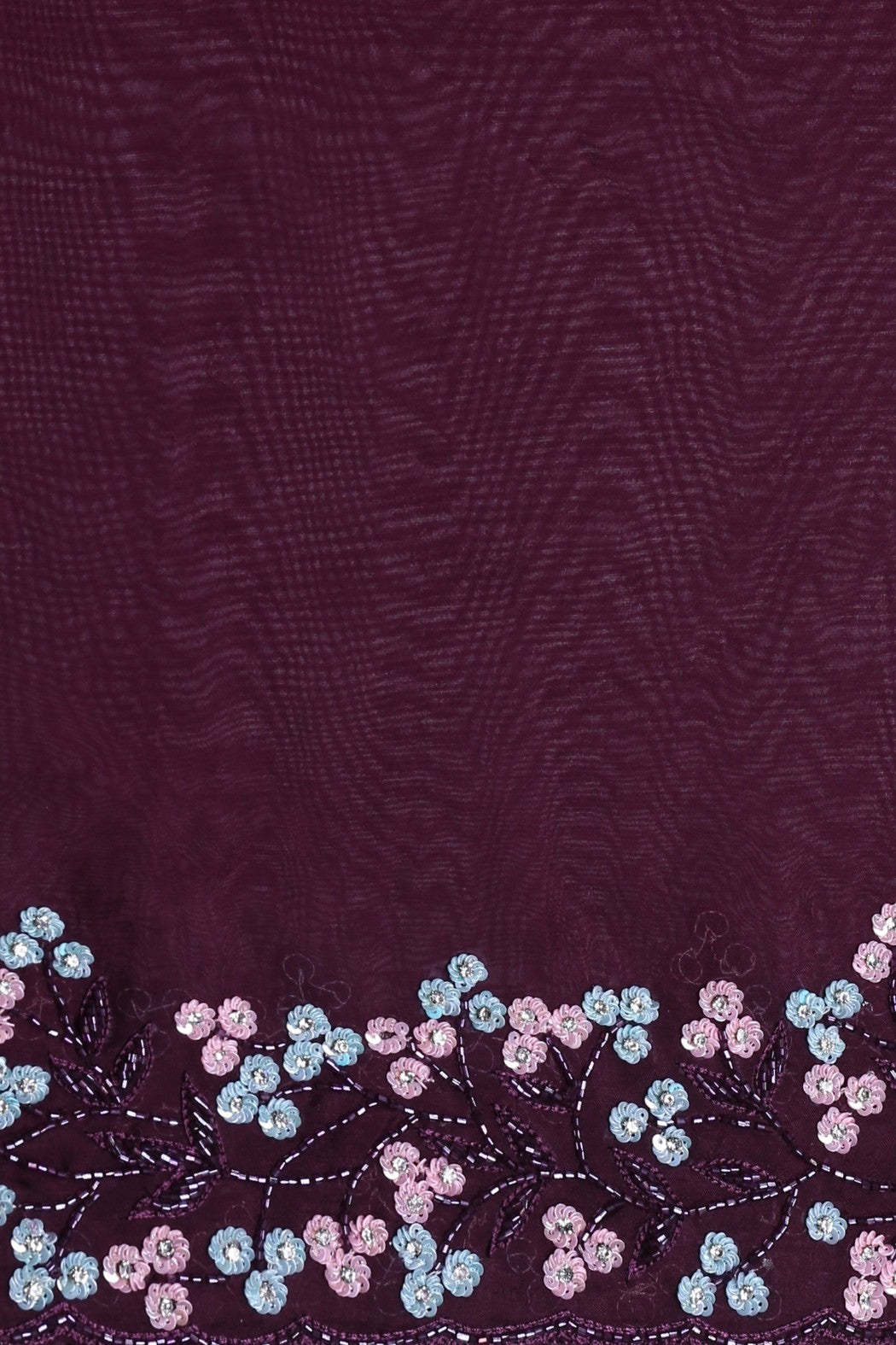 Glamorous wine color floral embroidered saree