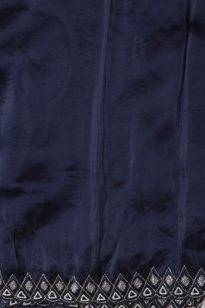 Classy royal blue shaded embroidered saree