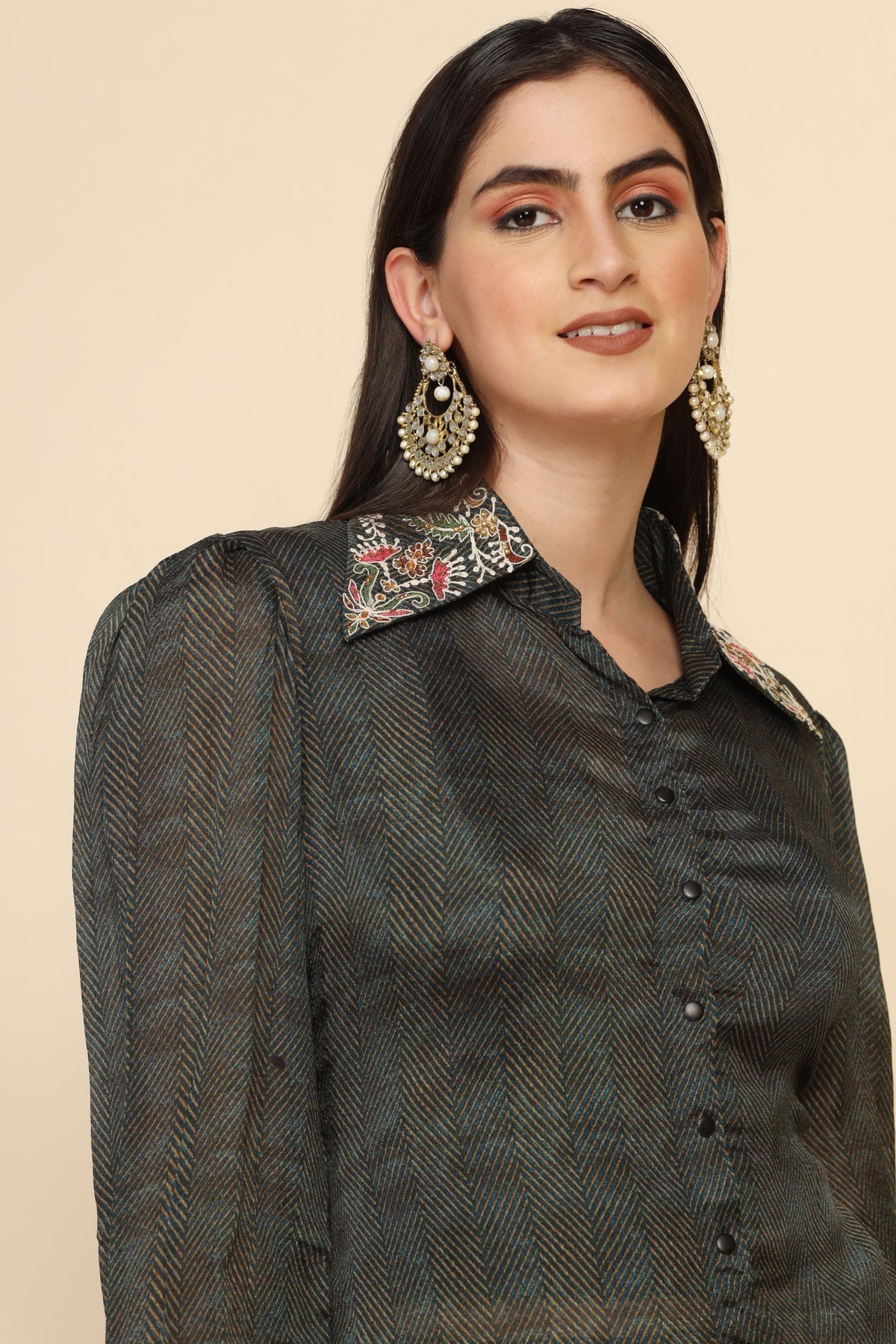 Trendy green color embroidered lehenga
