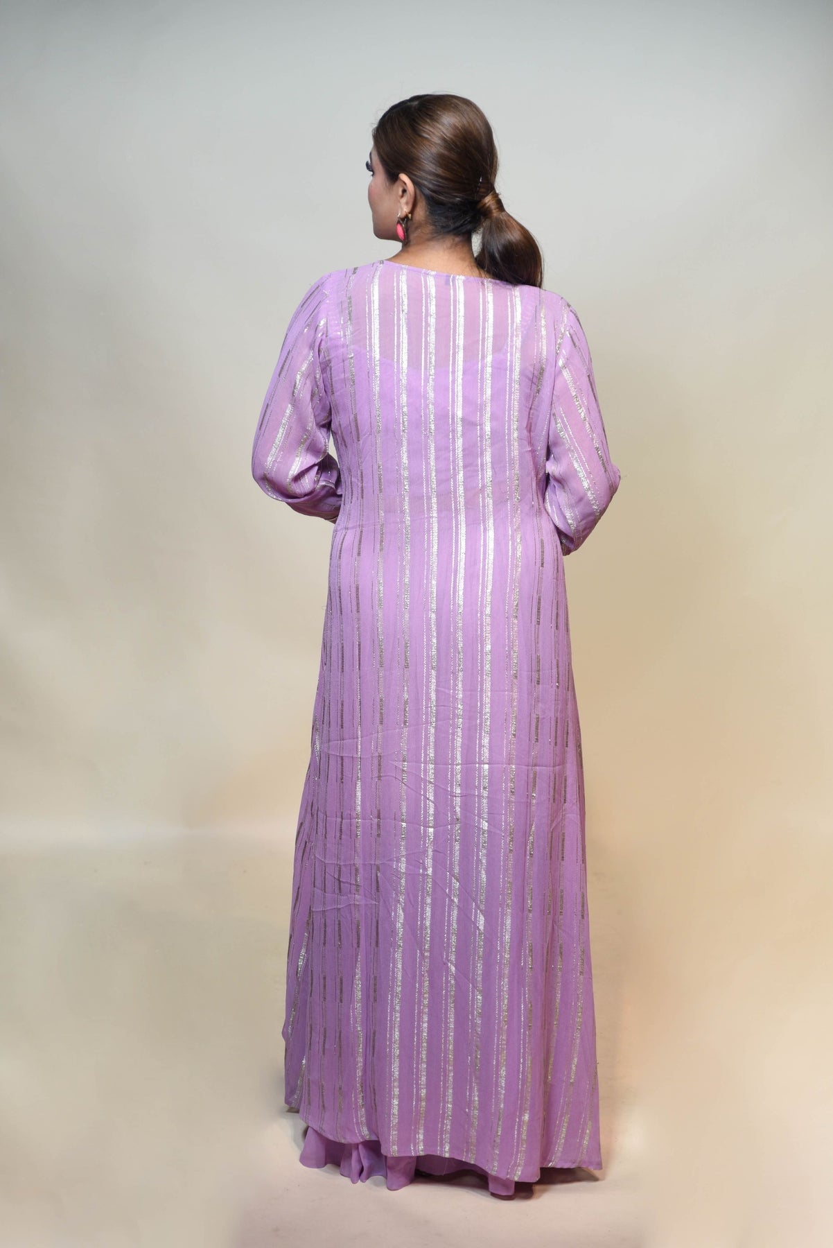 classic purple color floral motif sharara set