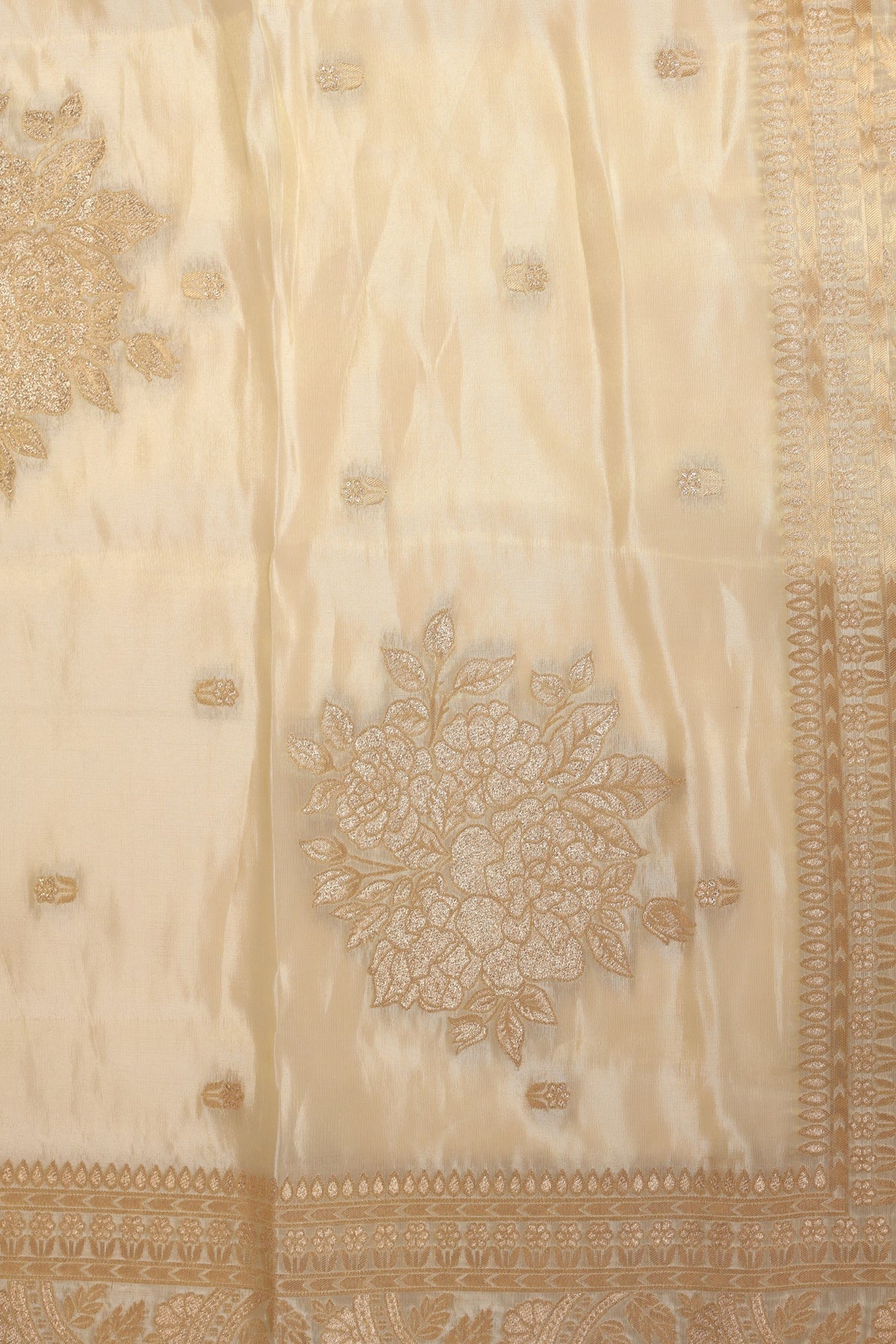 adorable cream color floral motif embroidered lehenga