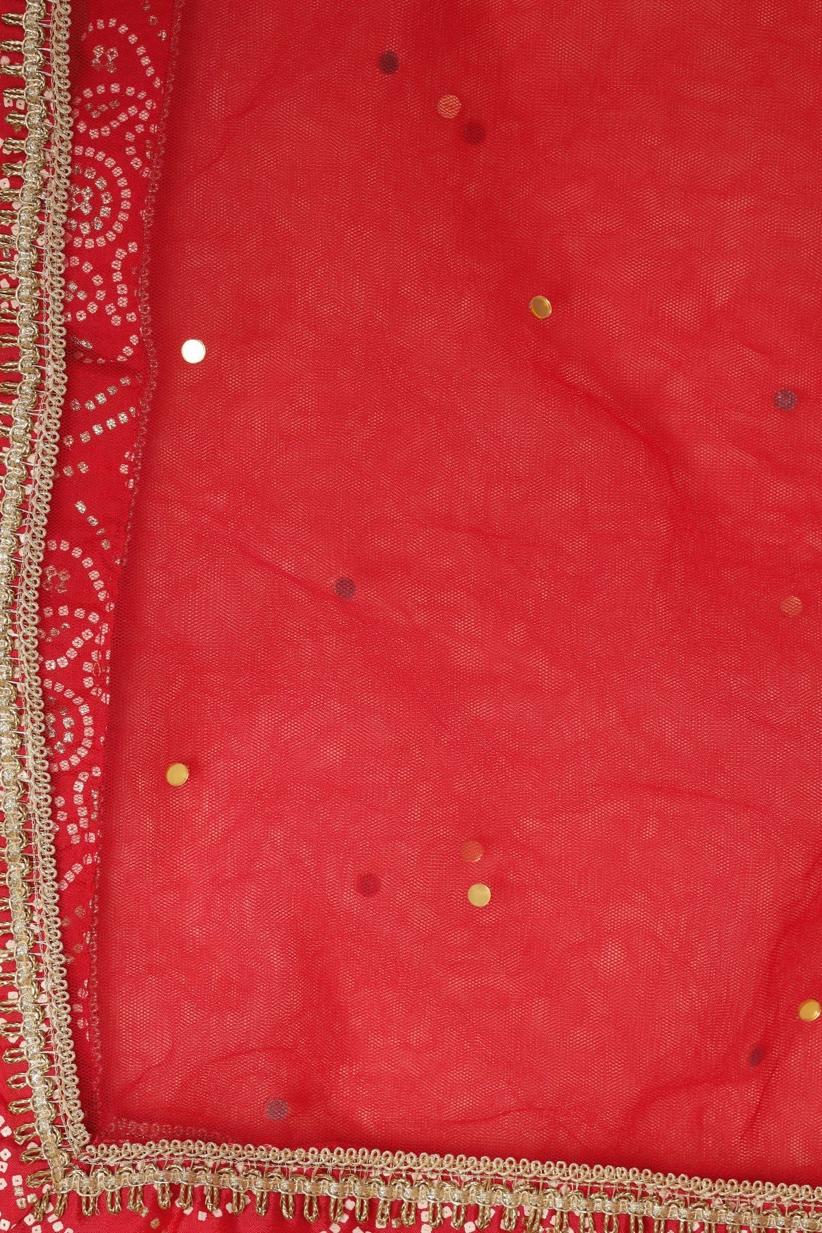 Stylish Red Color Floral Motif Peplum Top & Lehenga Set