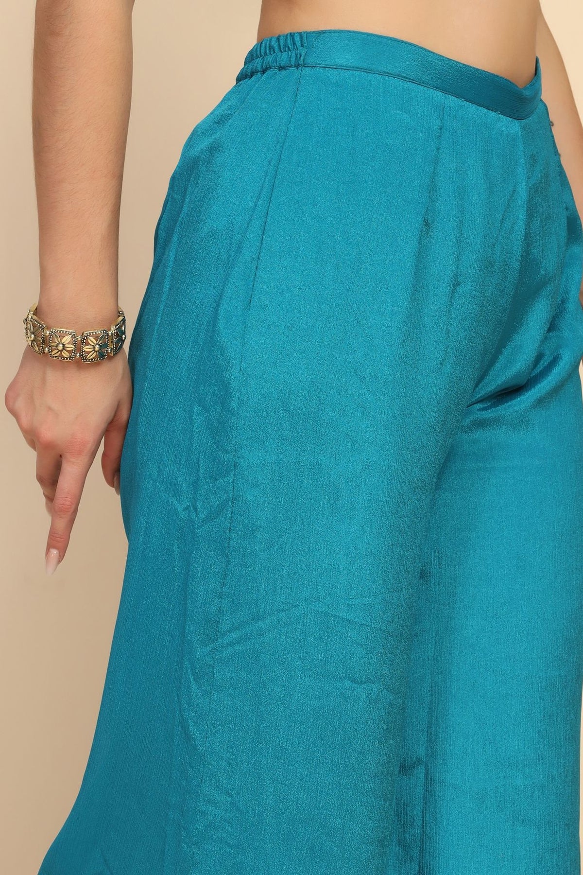 Gorgeous Blue Color Floral Motif Embroidered Sharara Set