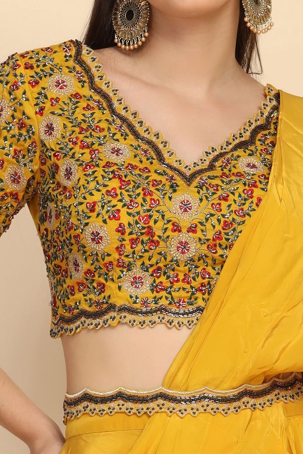 Elegant Yellow color drape Dress