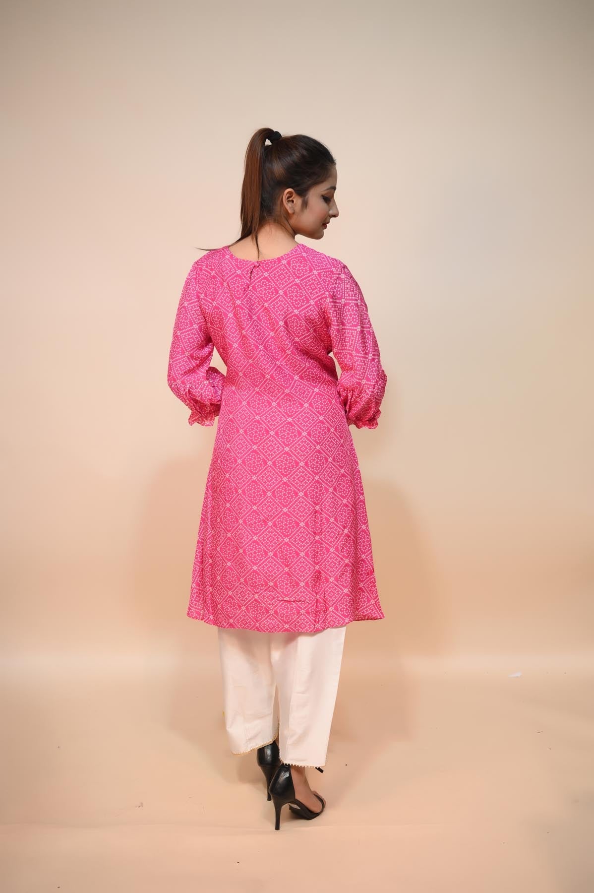 Enchanting Pink and White Cotton Silk Dress: Intricate Cut Dana, Shimmering Sequins, Zari, and Delicate Moti