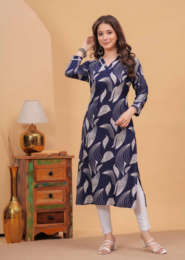 Women Colorblock Viscose Rayon Straight Kurta