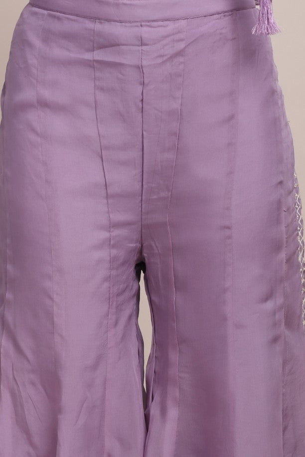 Beautiful Violet Color Floral Motif Embroidered Short Kurti