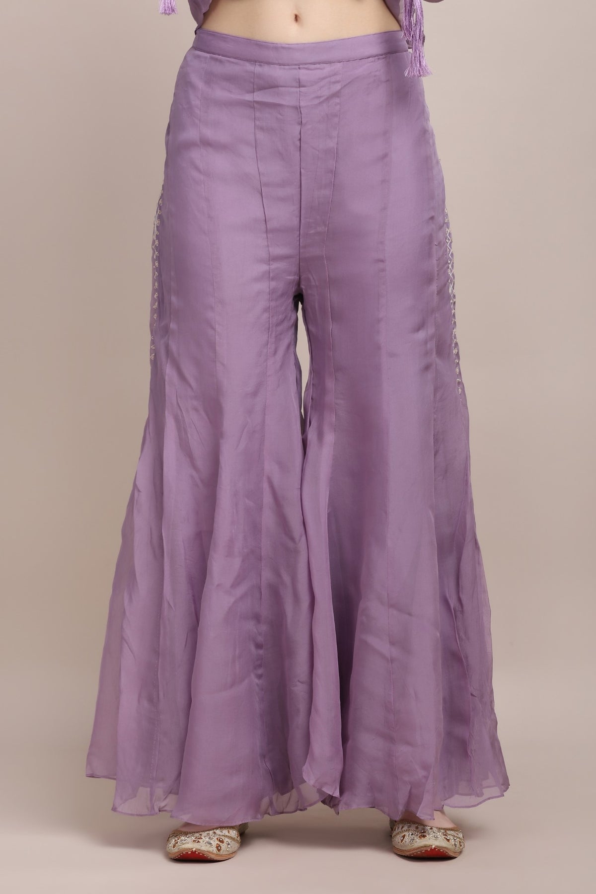 Beautiful Violet Color Floral Motif Embroidered Short Kurti